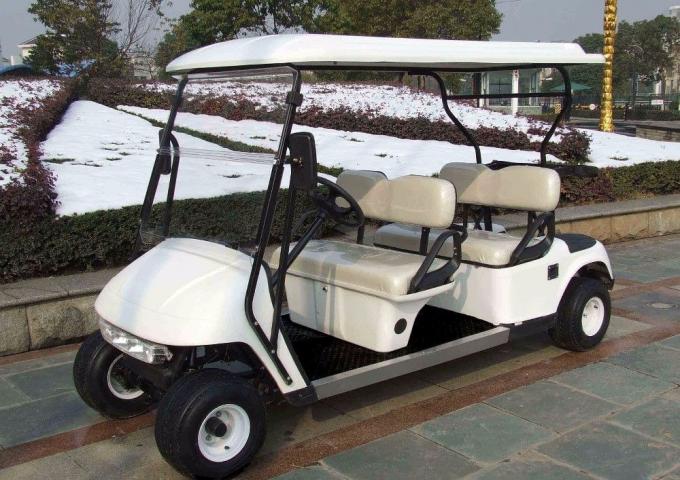 Biały kolor Mocny napęd na 4 koła 4 osoby Elektryczne wózki golfowe z 48V Trojan Battery